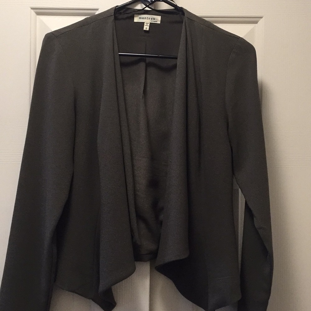 Monteau Forest Green Draped Blazer